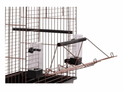 Cage ouverte pour perruche coloris noir et cuivre