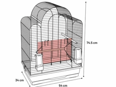 Cage ouverte pour perruche coloris noir et cuivre